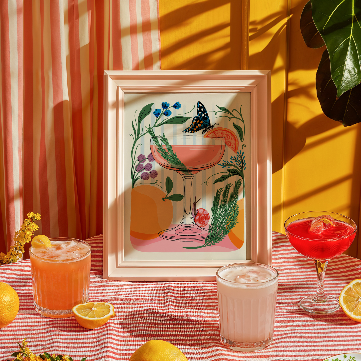 Greyhound Cocktail in Coup Glass - Art Print