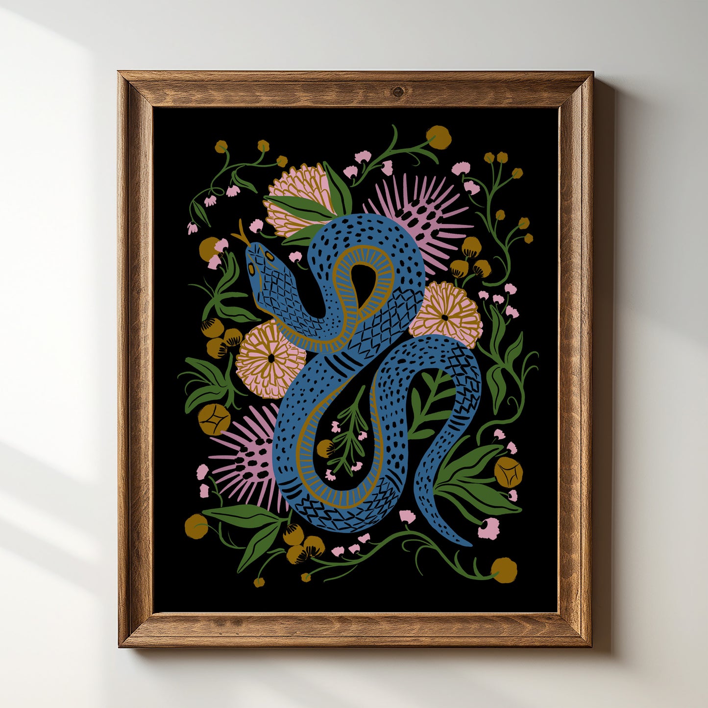 Charmed Snake Black - Art Print