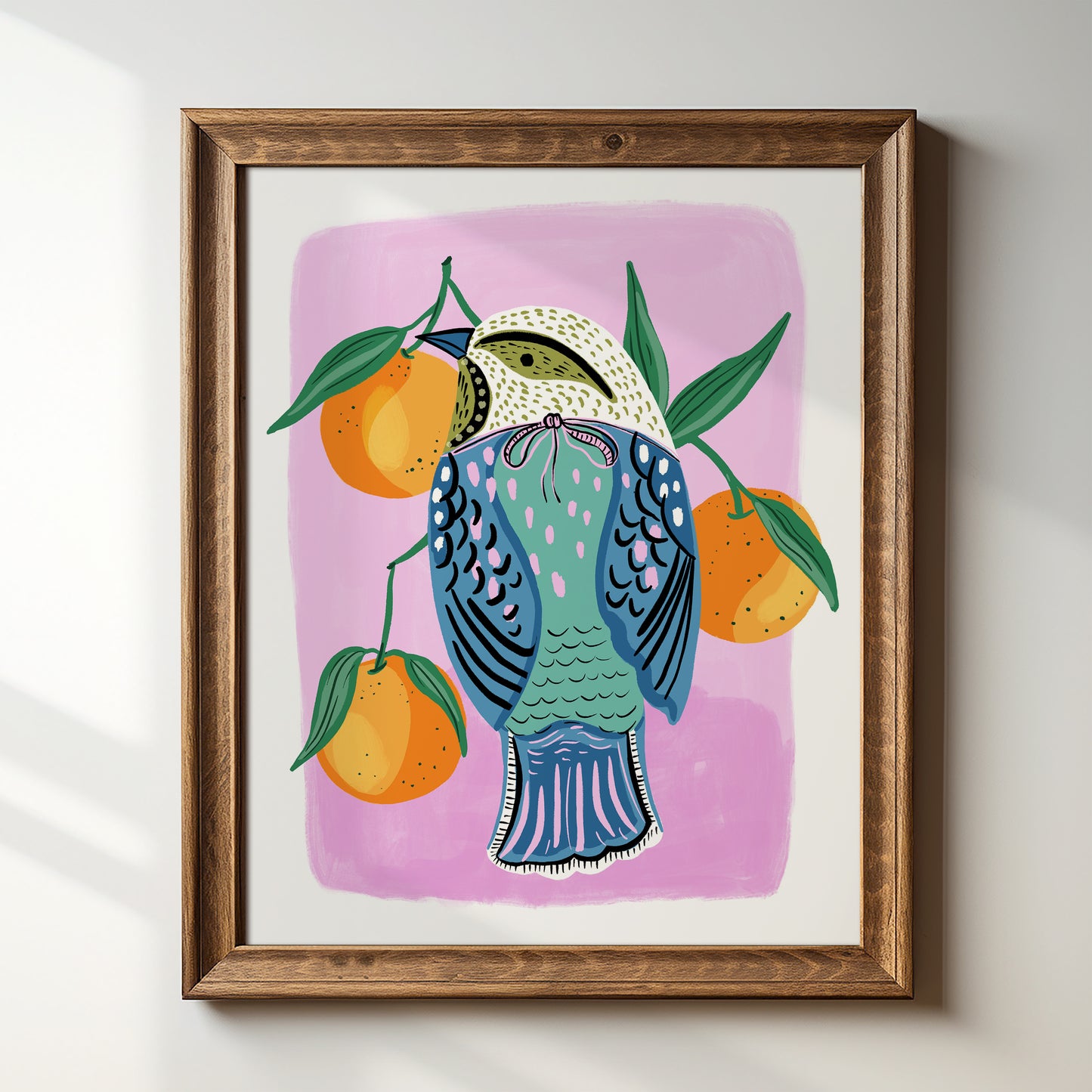 Bird with Clementines - Art Print