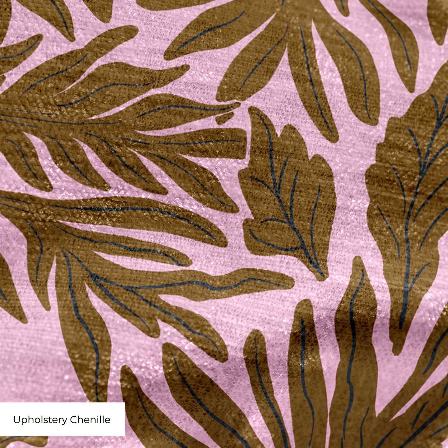 Willow Leaves, Pink and Bronze Fabric