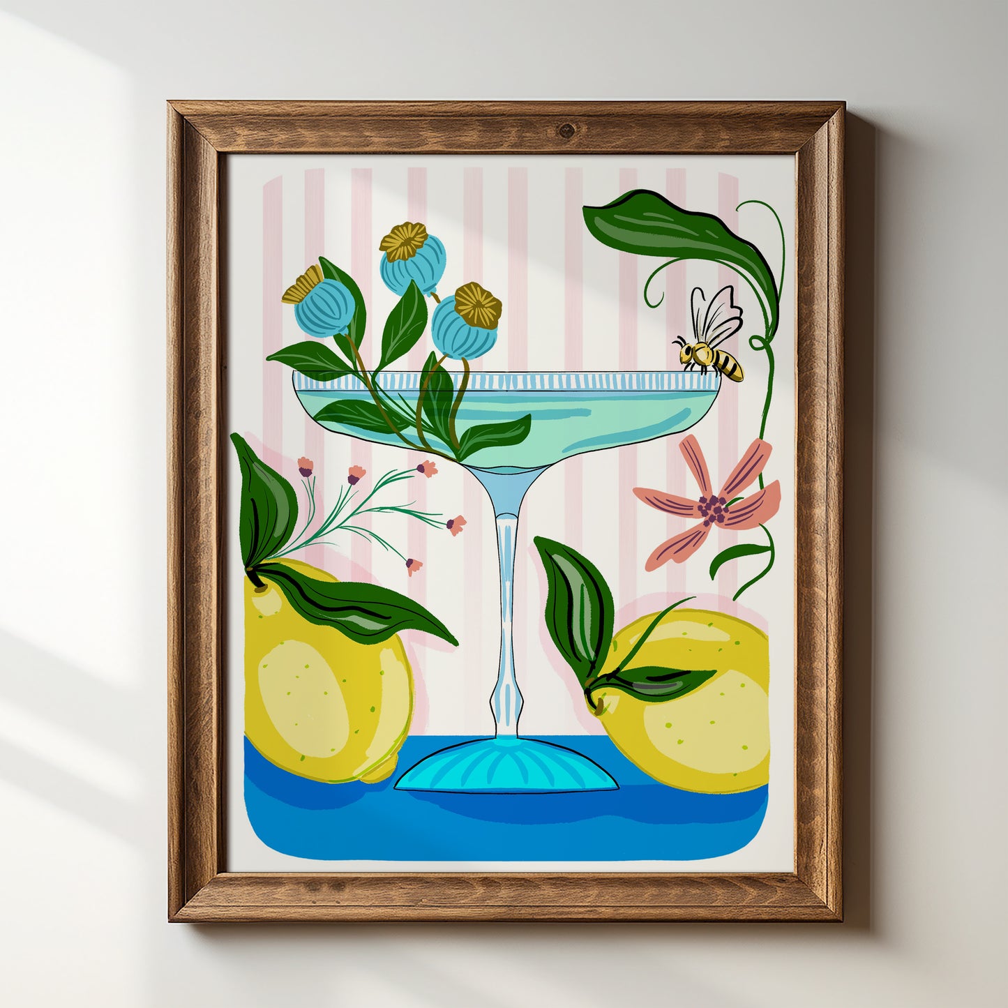 Absinthe Cocktail with Bee - Art Print