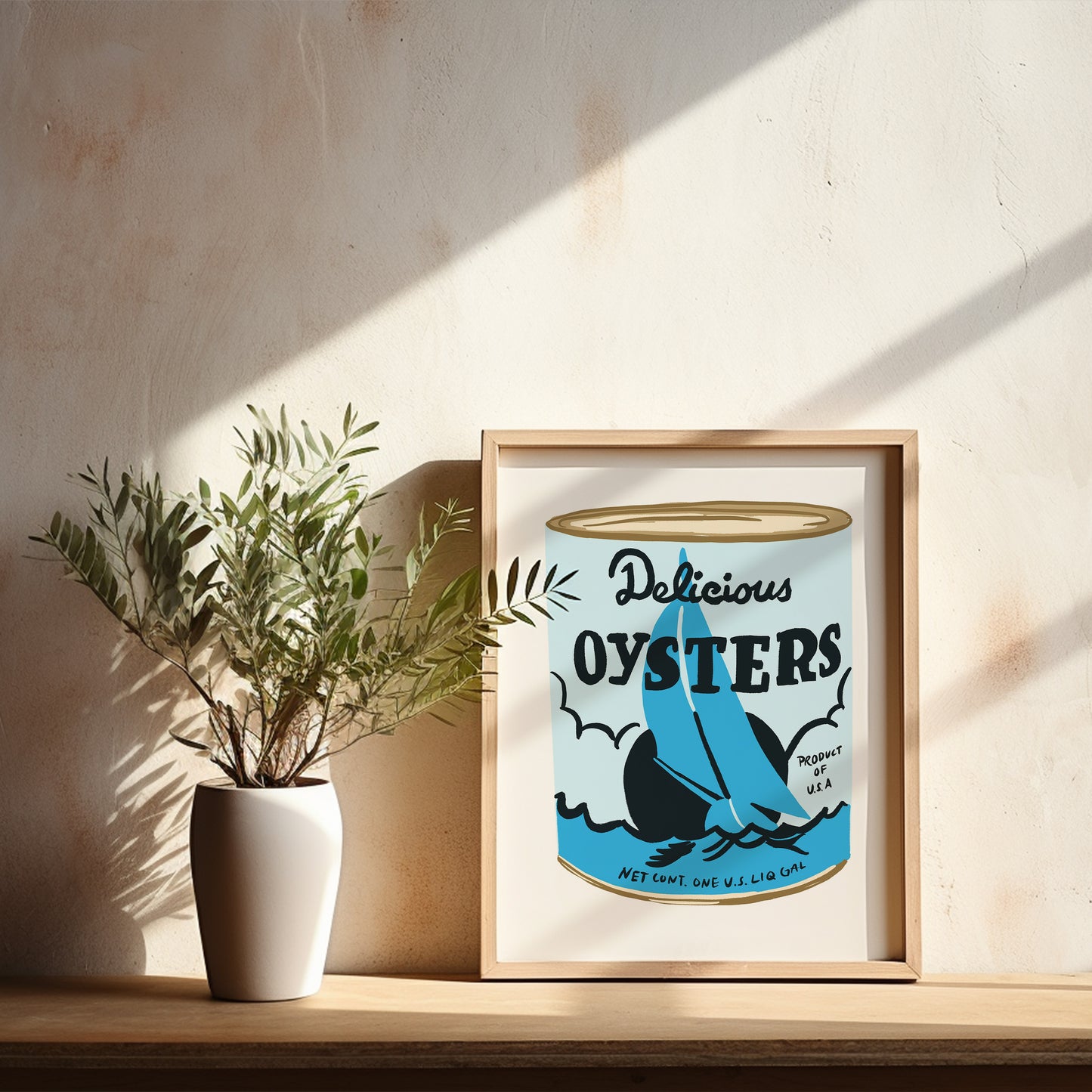 Vintage Delicious Oysters Can - Art Print