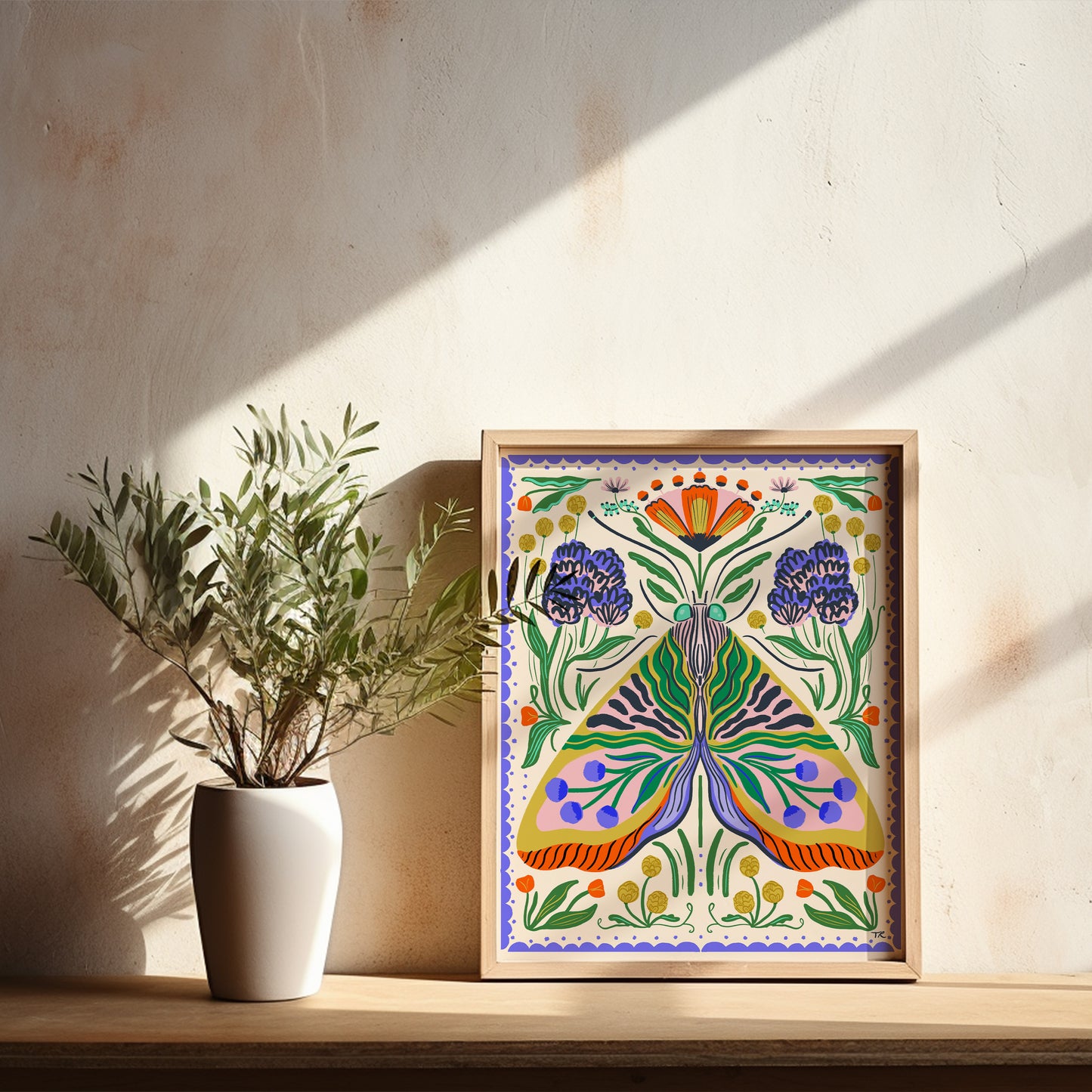 Maximalist Folk Moth - Art Print