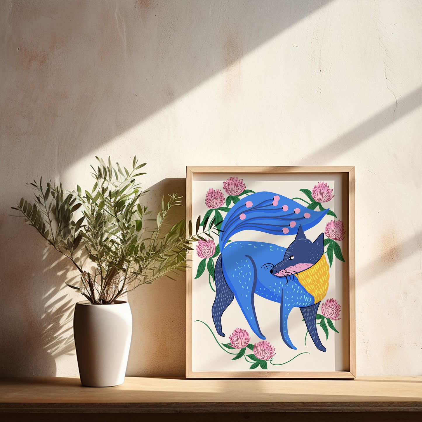 Fox & Clover - Art Print