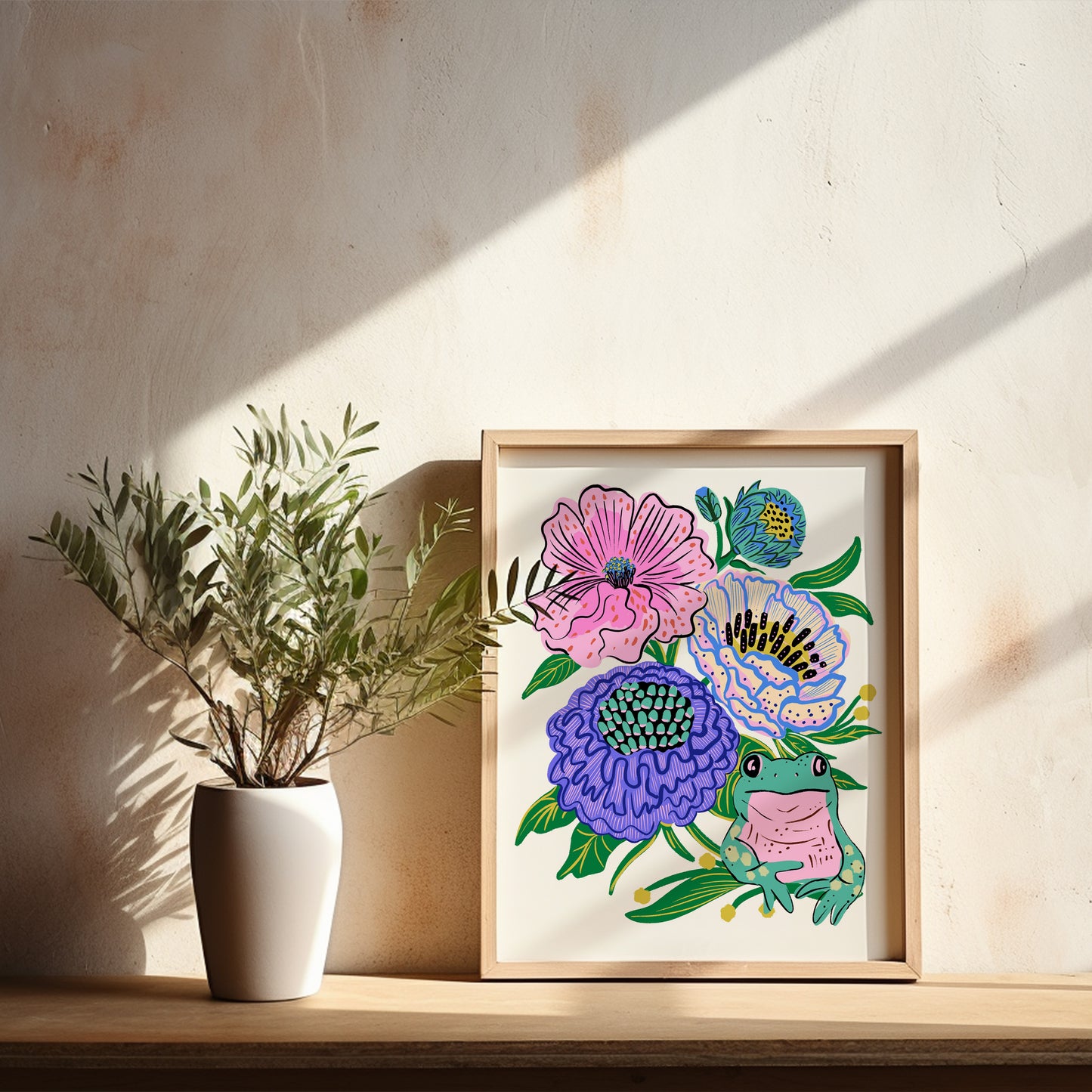 Frog Floral - Art Print