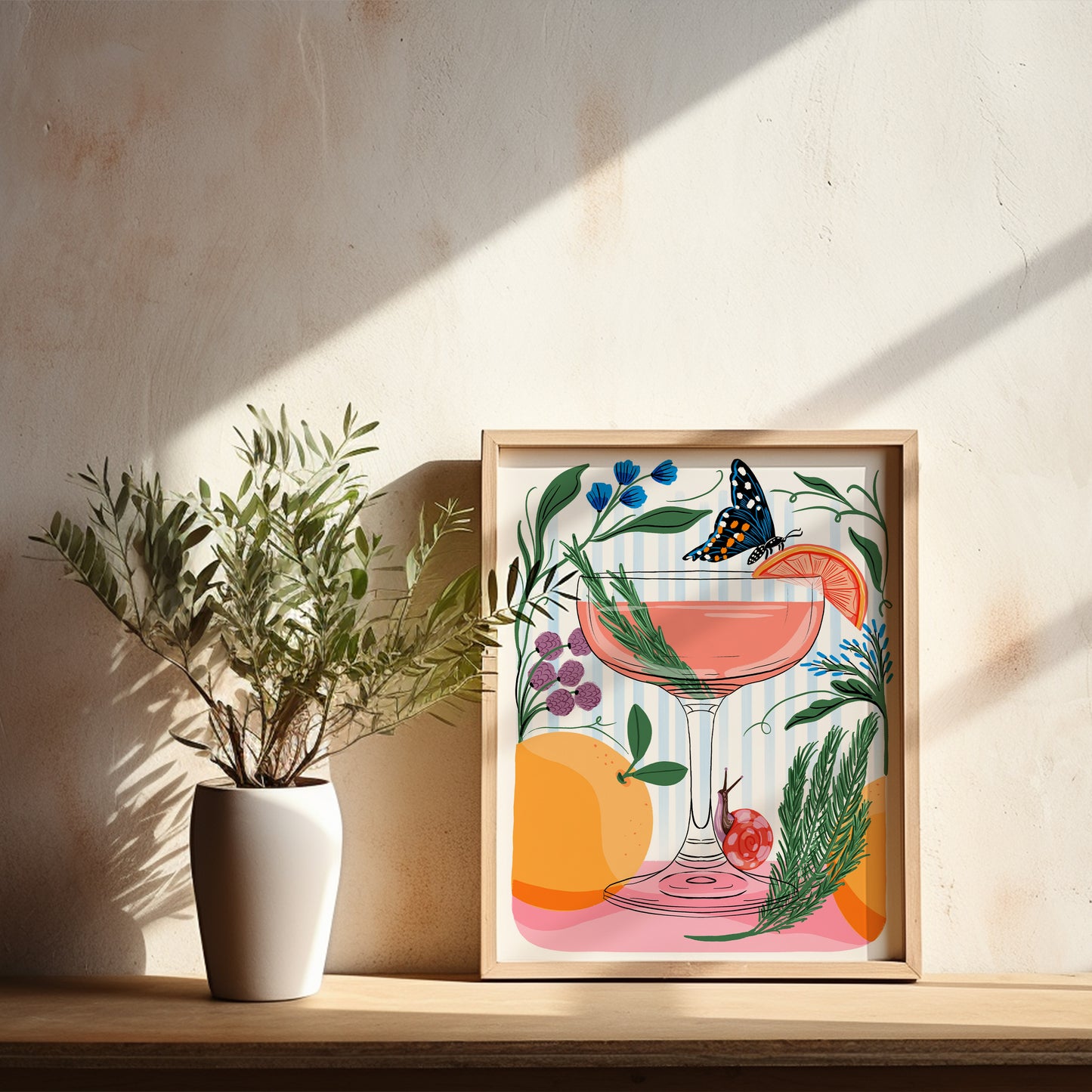 Greyhound Cocktail in Coup Glass - Art Print