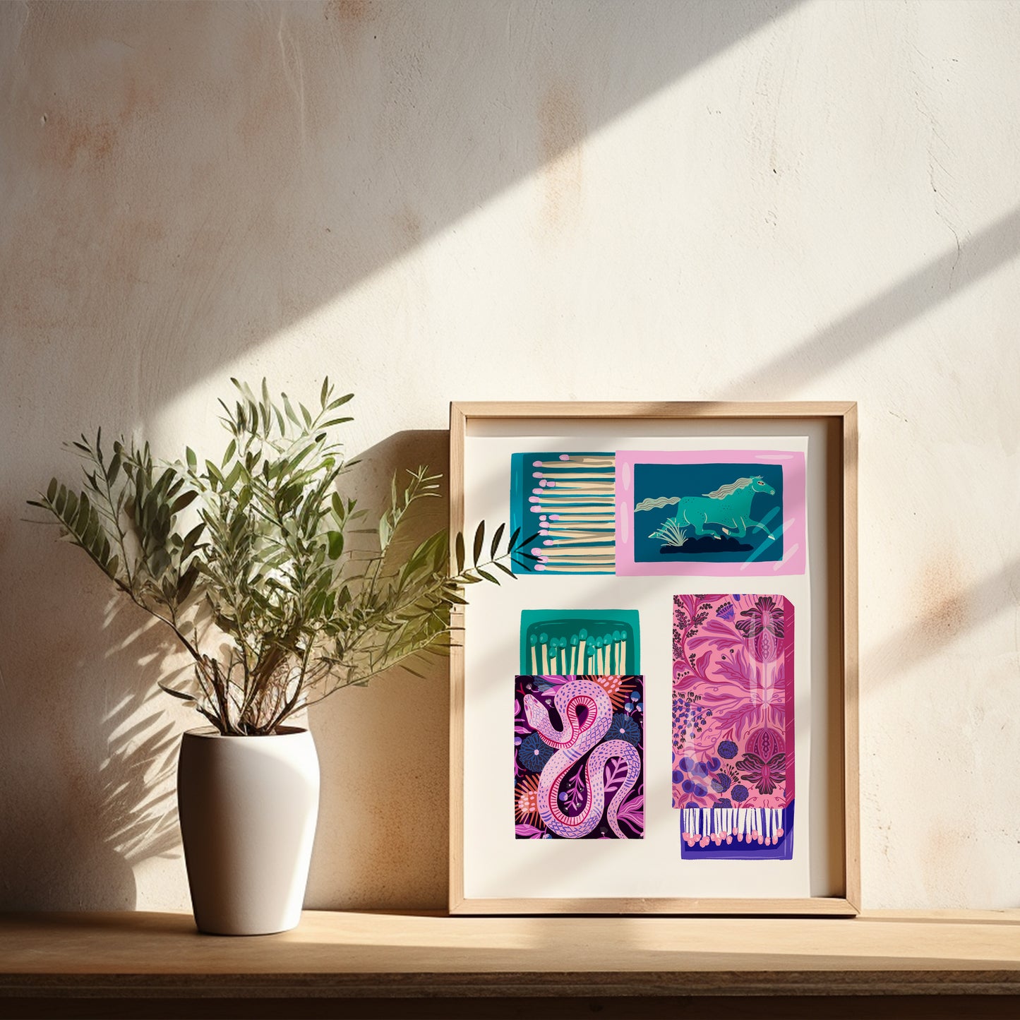 Horse & Snake Matchboxes - Art Print