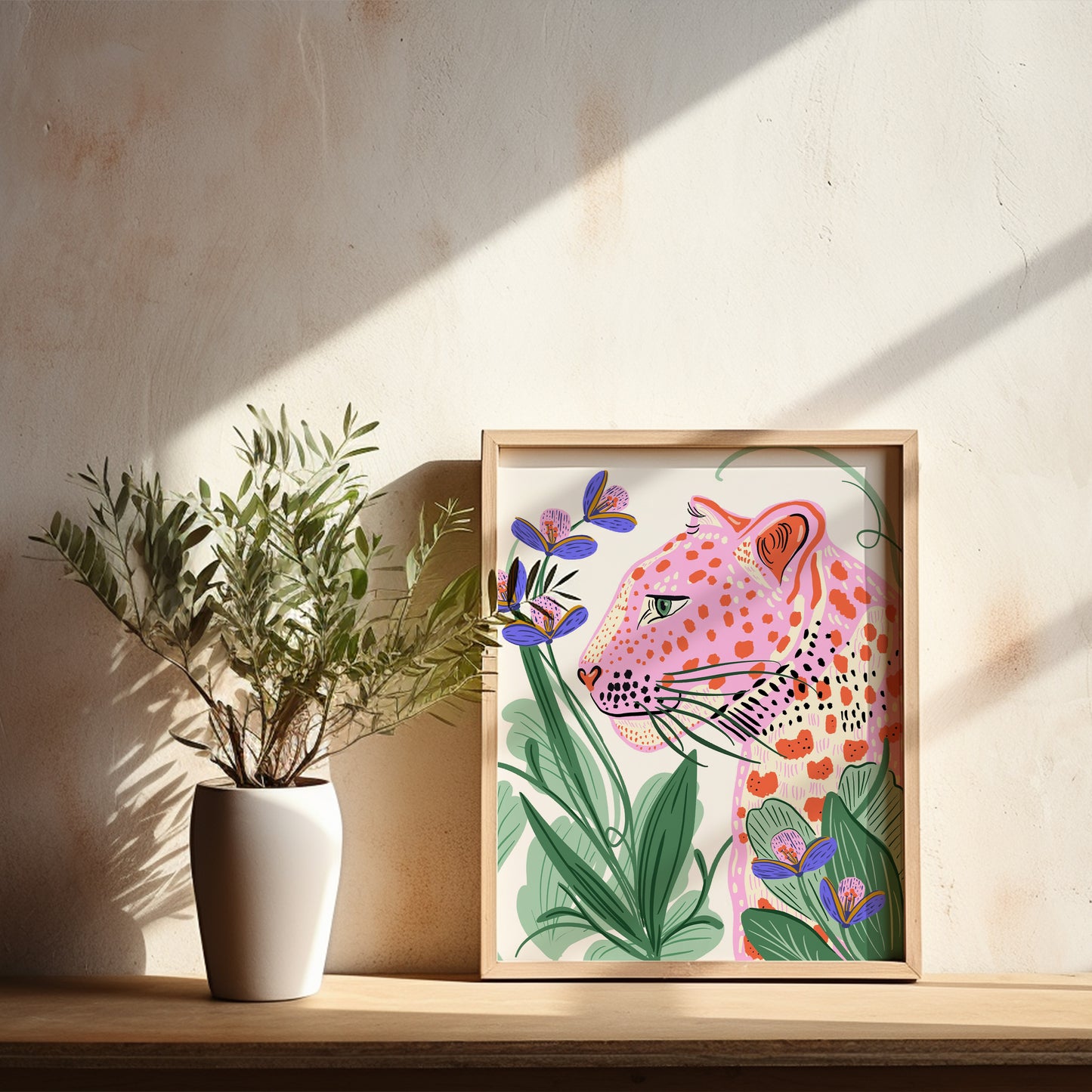 Pink Jaguar - Art Print