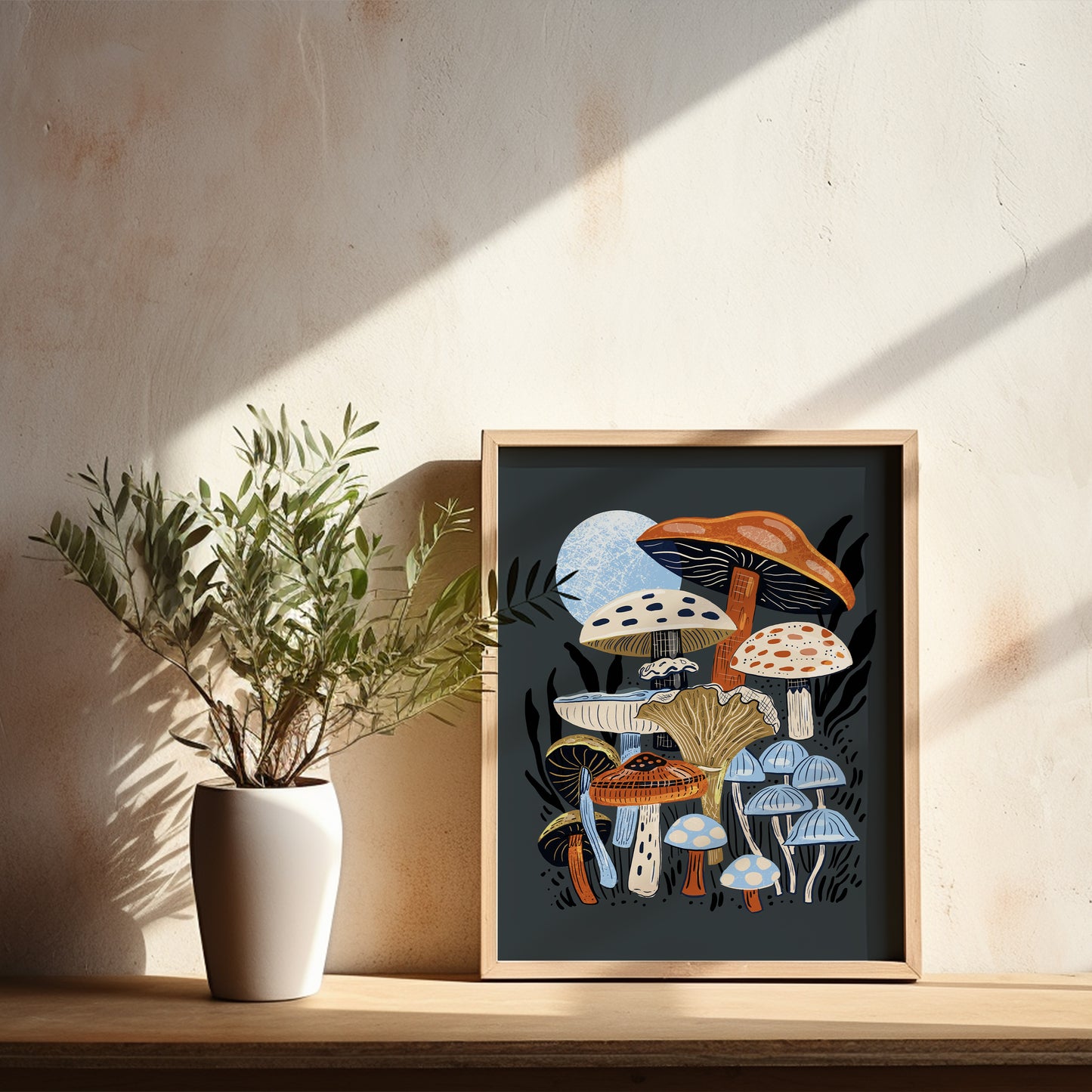 Moonlight & Mushrooms - Art Print