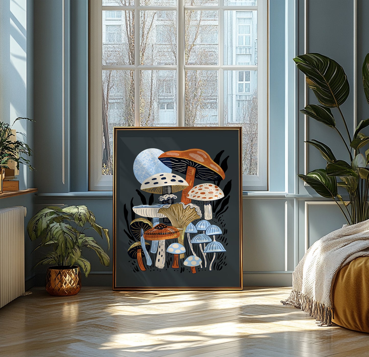 Moonlight & Mushrooms - Art Print