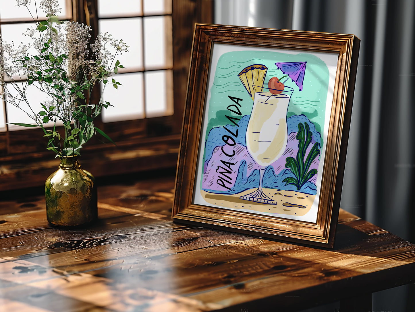 Retro Piña Colada - Art Print