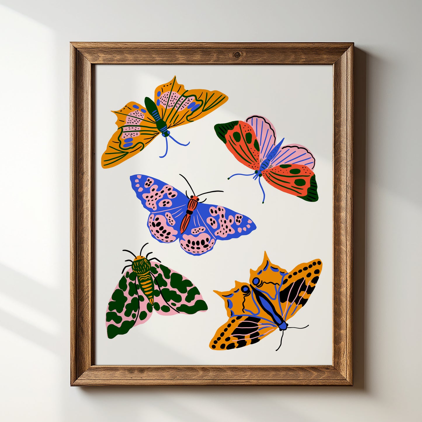 Primary Pop Moths - Art Print