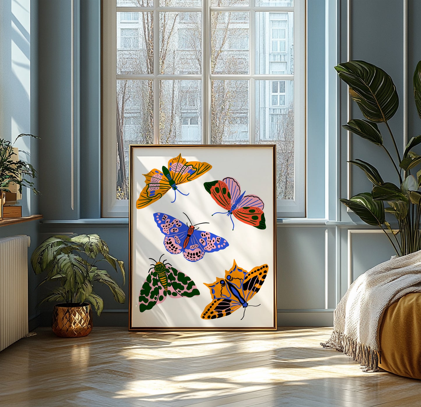 Primary Pop Moths - Art Print