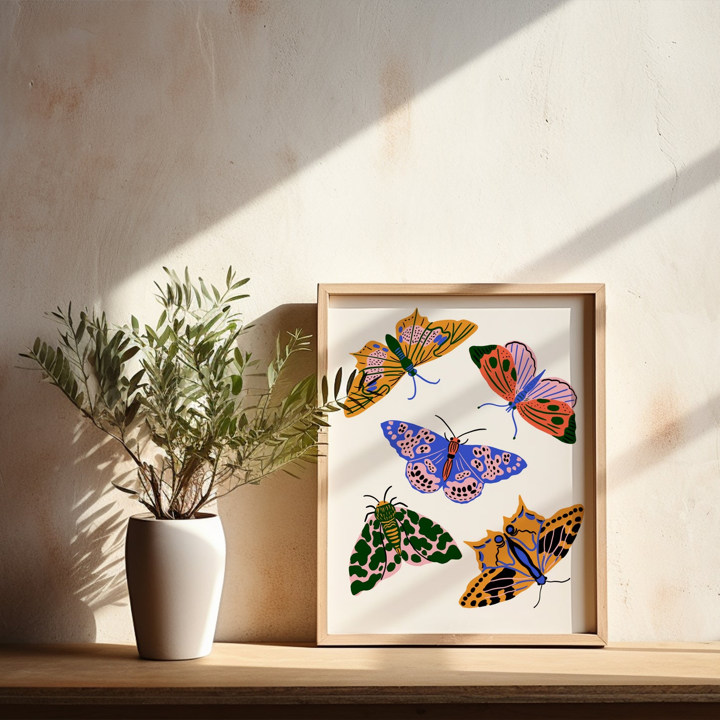 Primary Pop Moths - Art Print