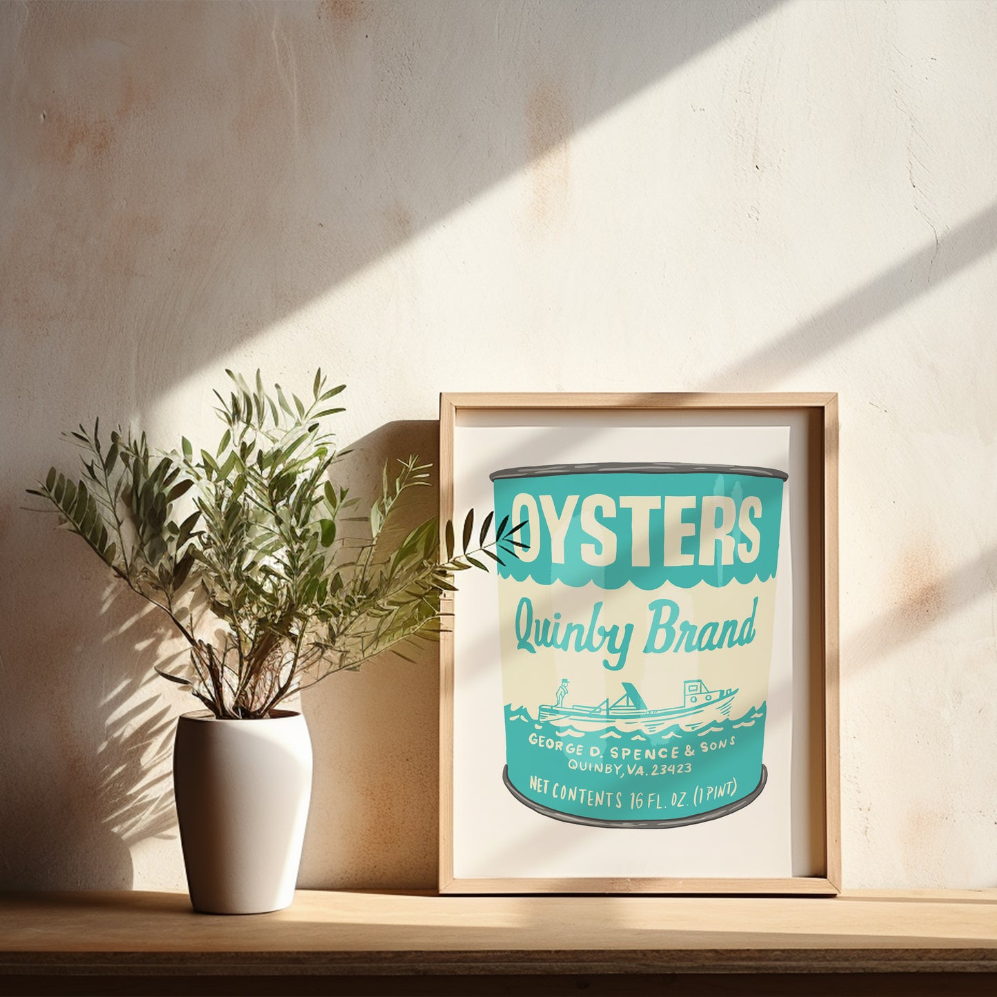 Vintage Quinby Oysters Can - Art Print