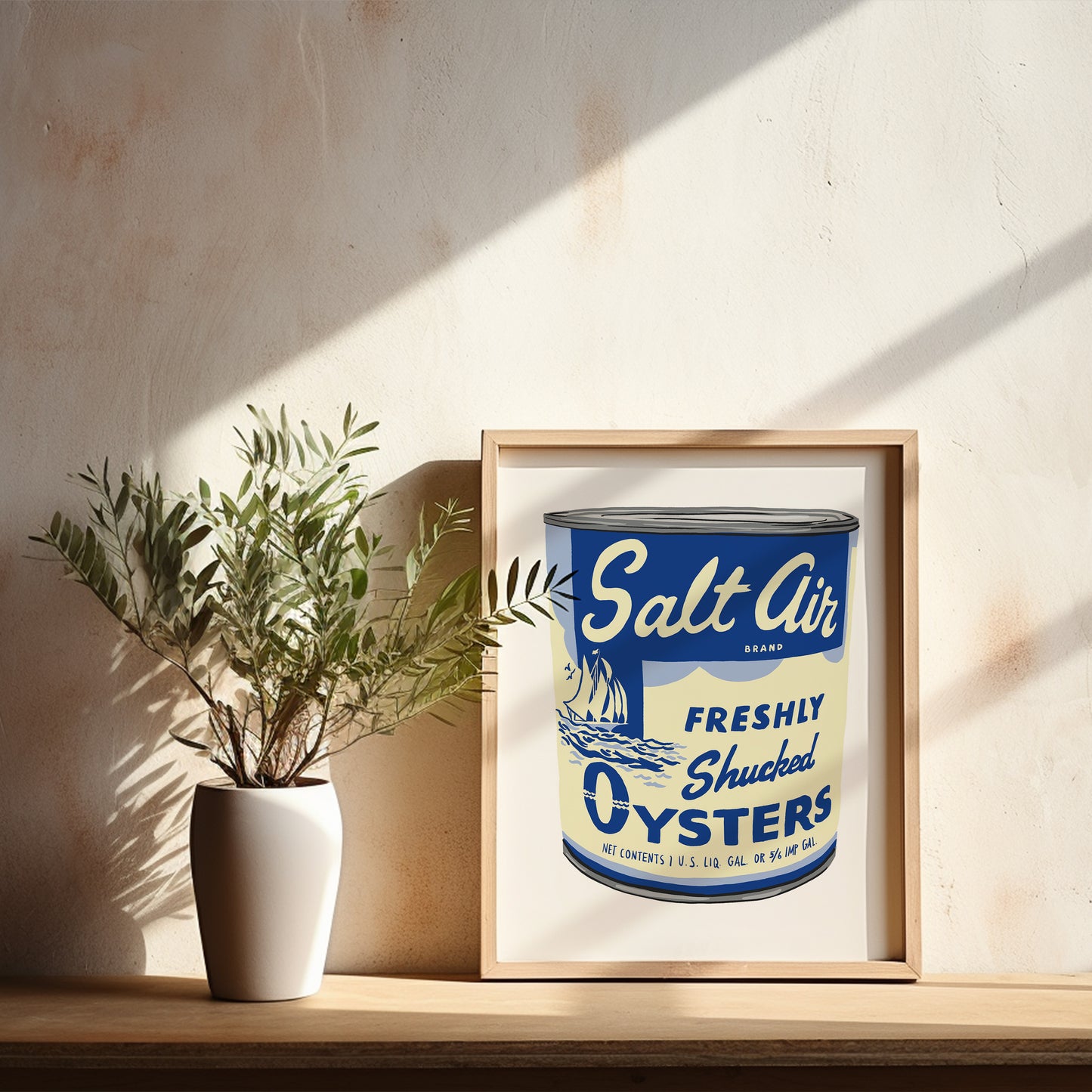 Vintage Salt Air Oysters Can - Art Print