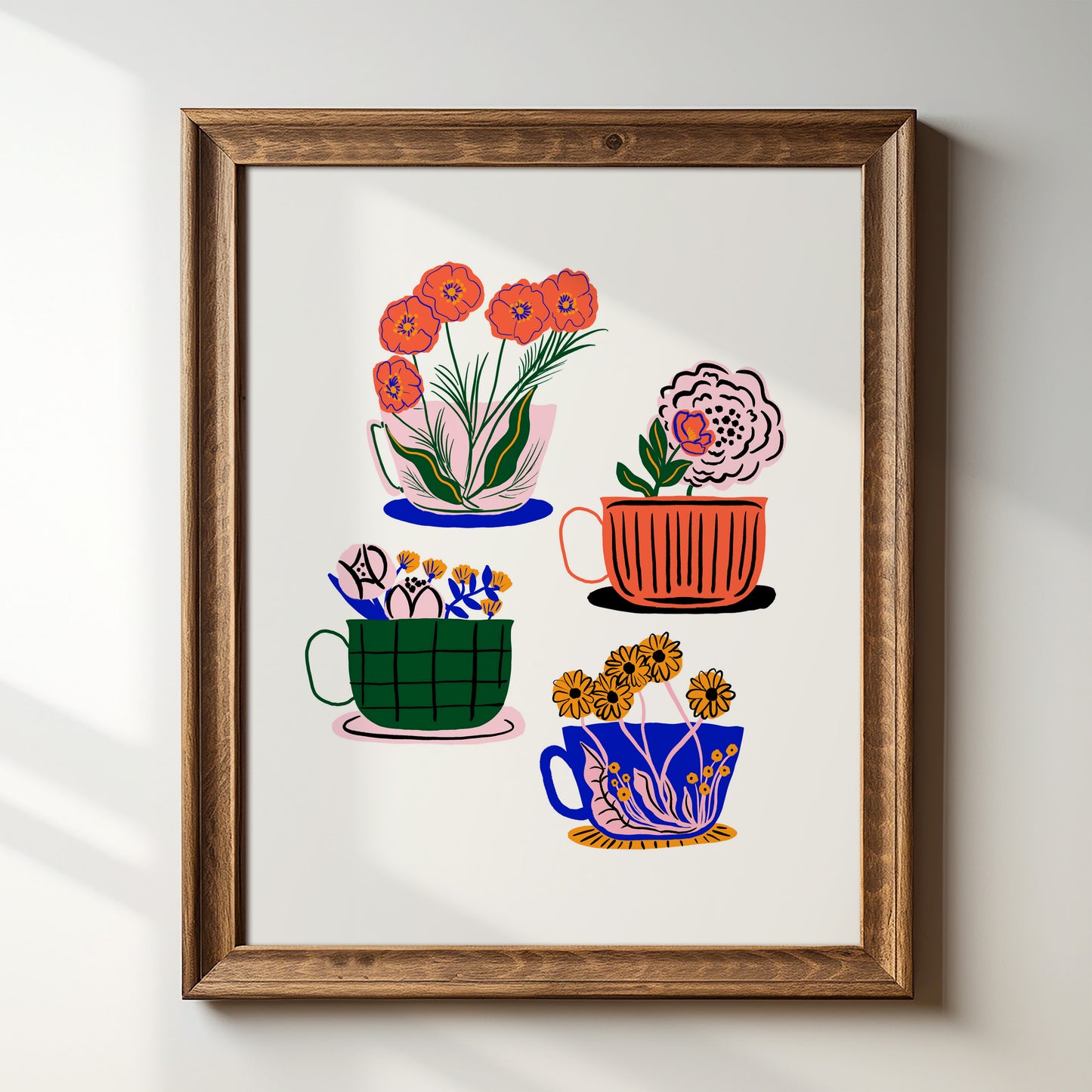 Floral Teacups - Art Print