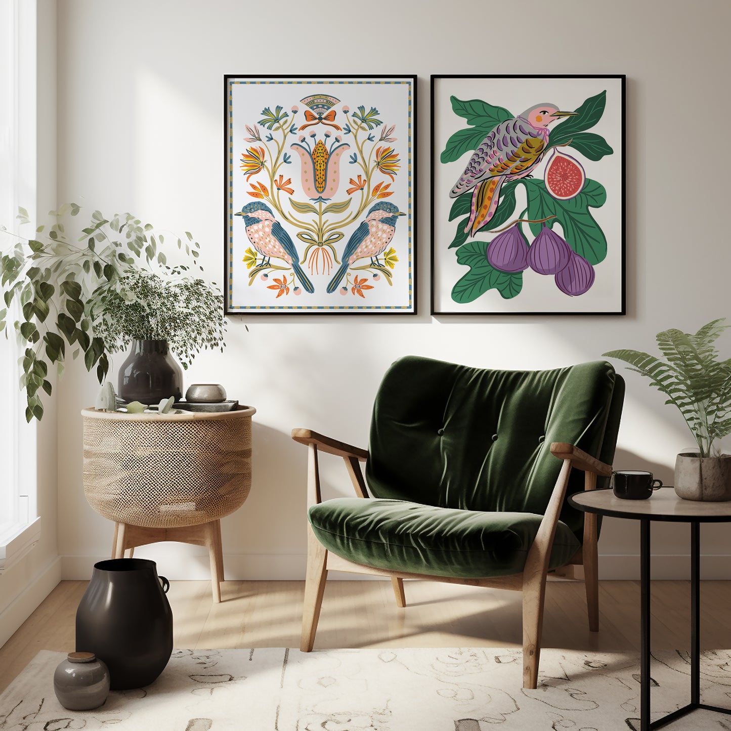 Woodpecker with Figs - Art Print