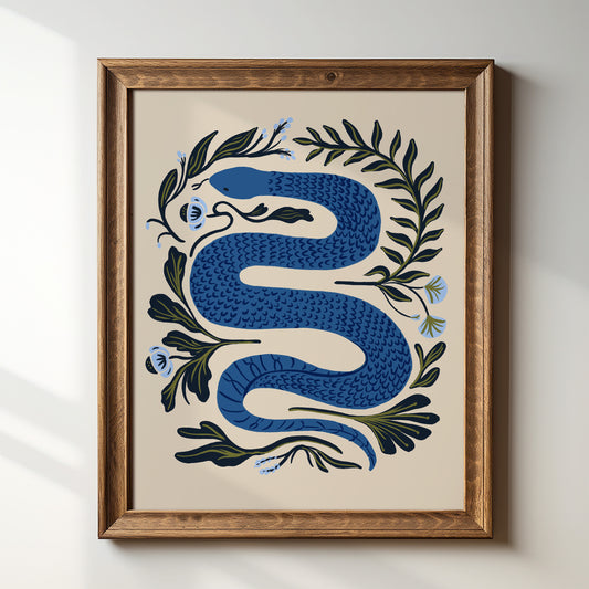 Blue Snake - Art Print