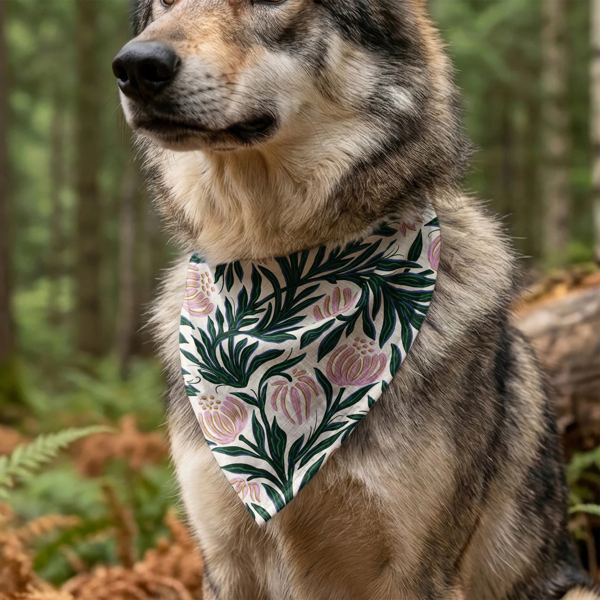 Morris Vines, Petal Pink and Dark Green Fabric