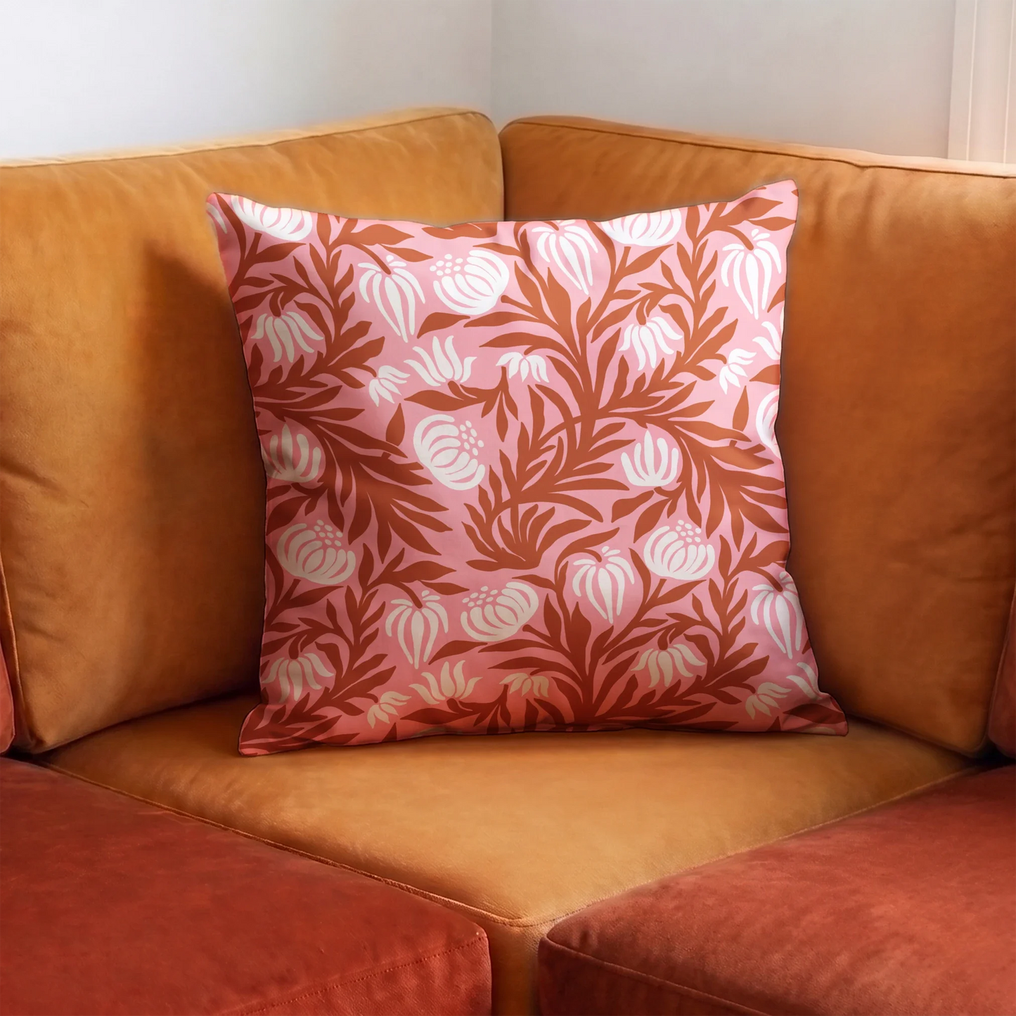 Morris Vines, Terracotta and Pink Fabric