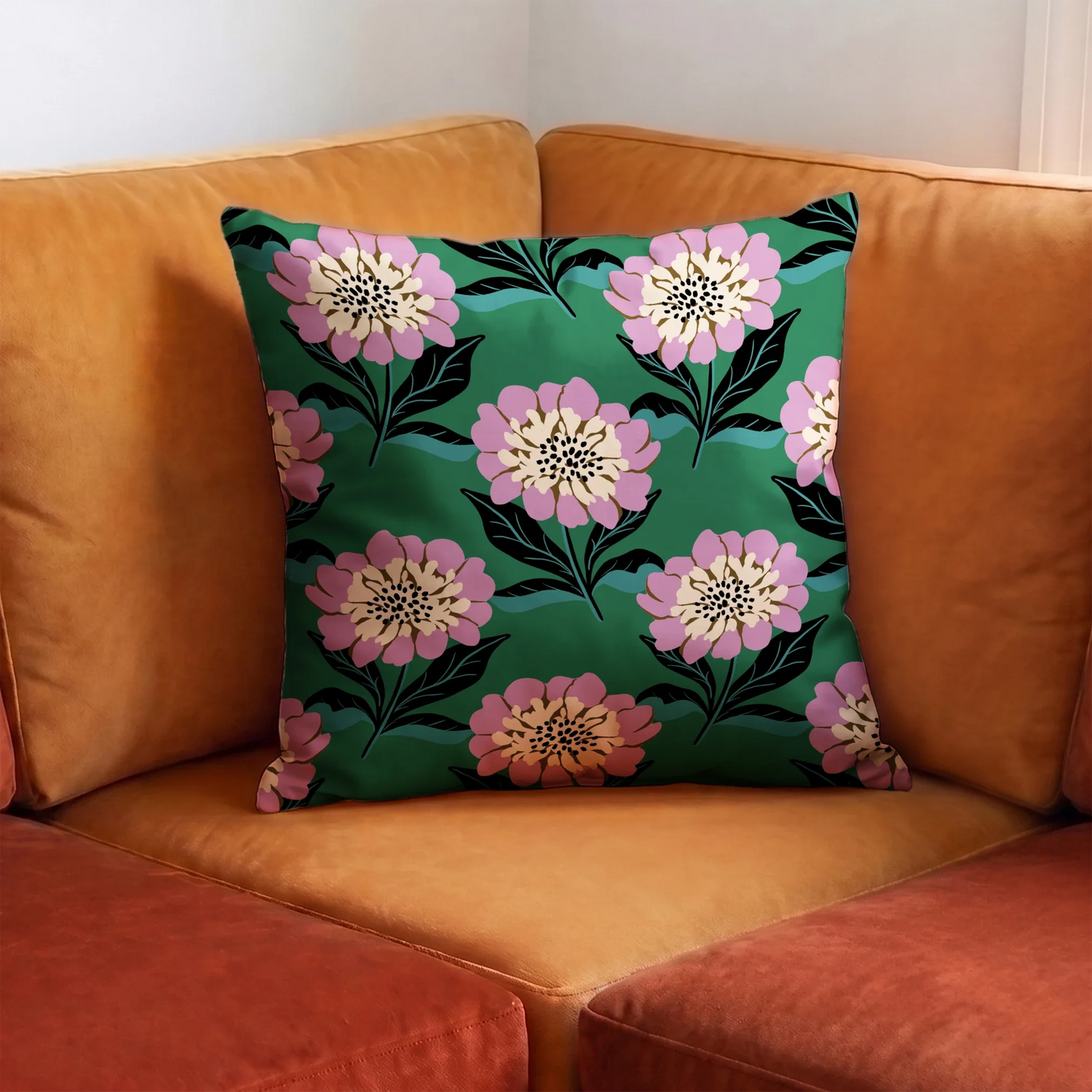 Bold Floral, Green Fabric
