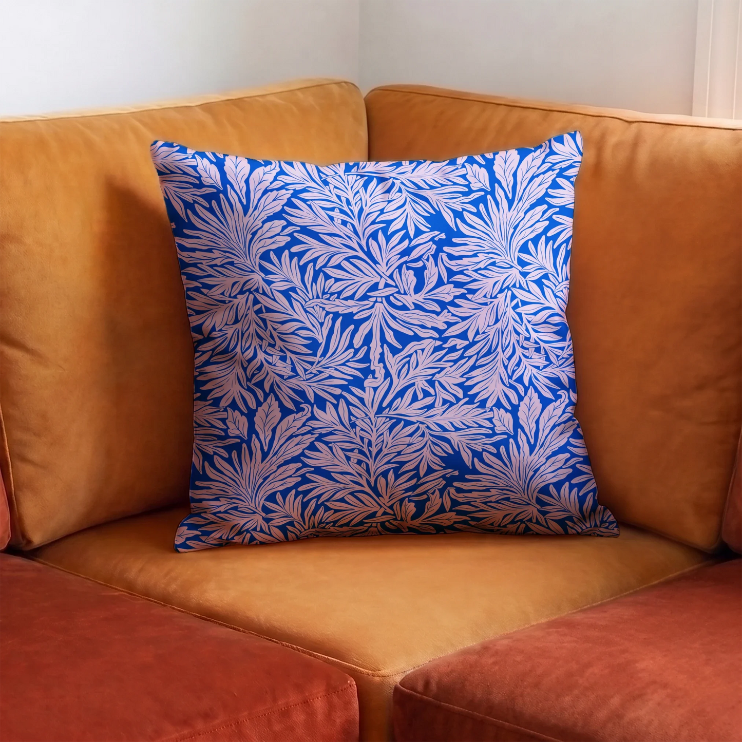 Willow Leaves, Electric Blue Fabric
