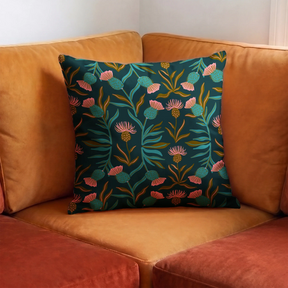 Thistle, Dark Teal Fabric