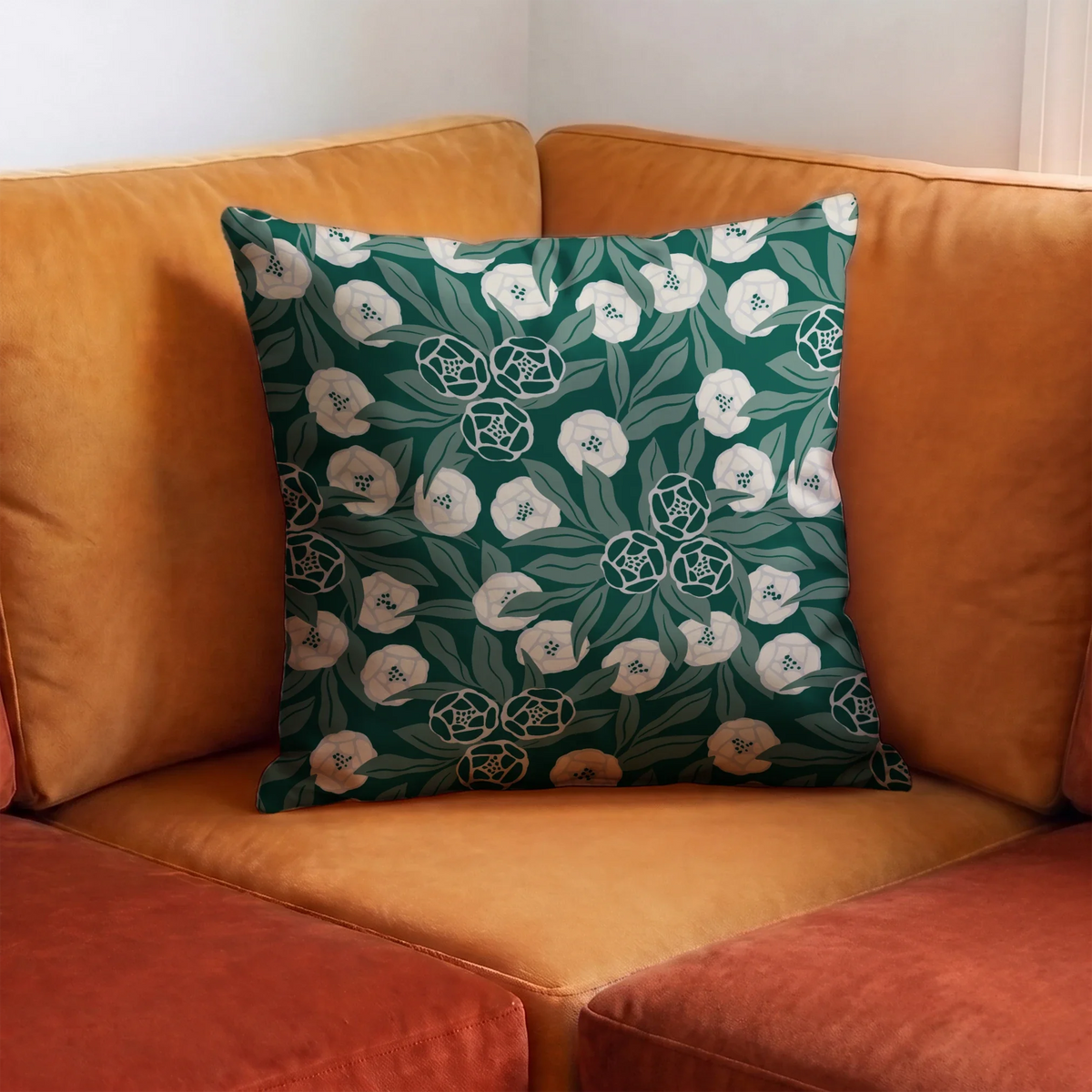 Art Deco Flowers in Country Squire Fabric
