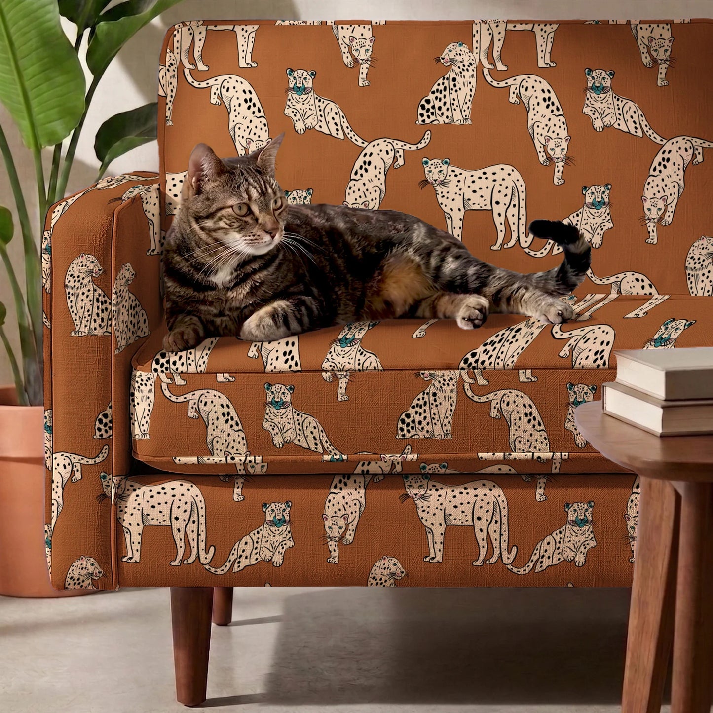 Big Cats, Crème Brûlée Fabric