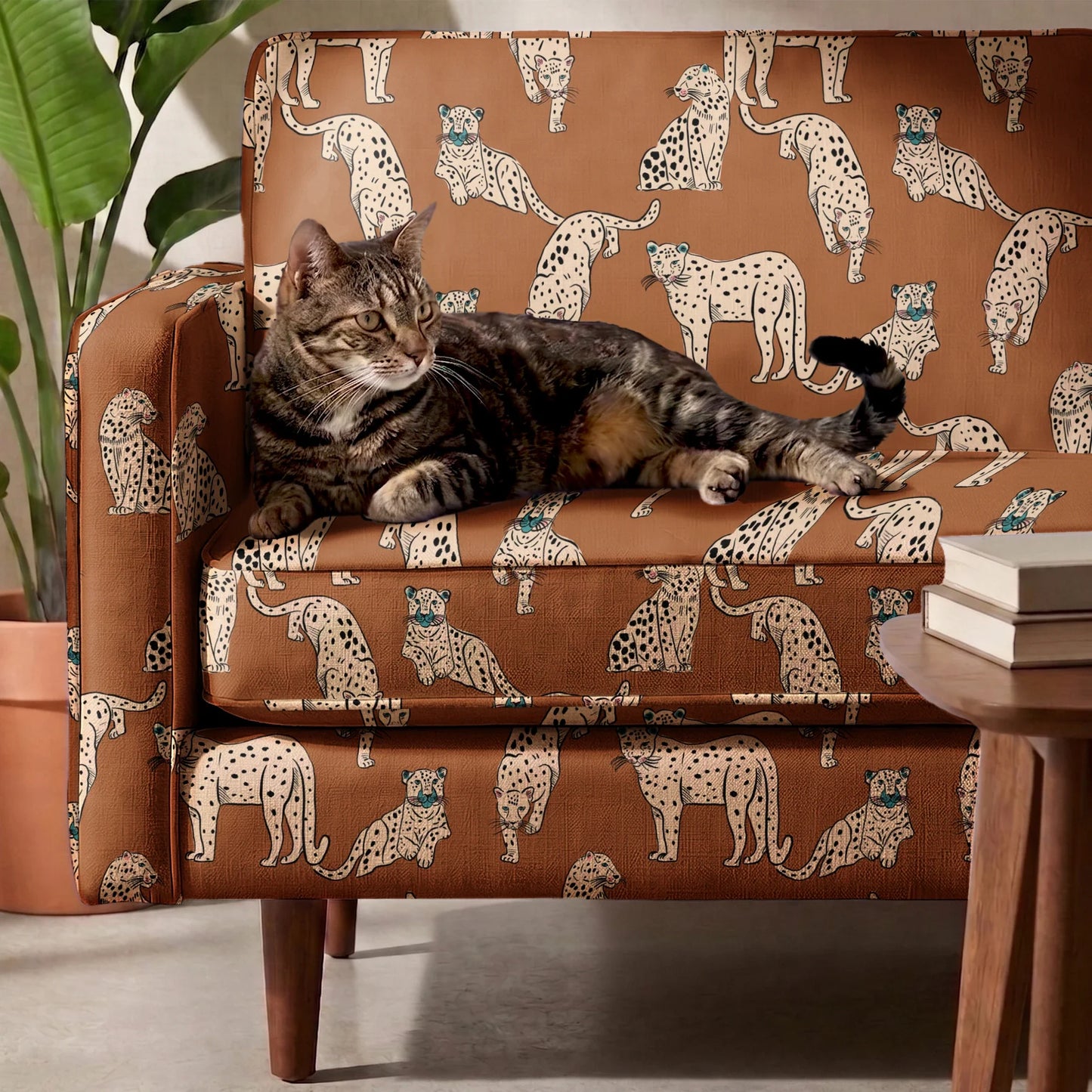 Big Cats, Crème Brûlée Fabric