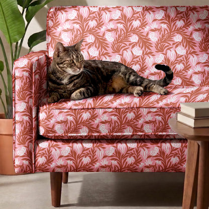 Morris Vines, Terracotta and Pink Fabric