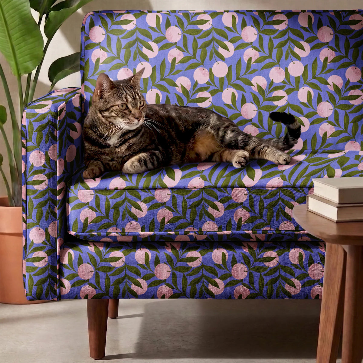 Orange Grove, Periwinkle Fabric