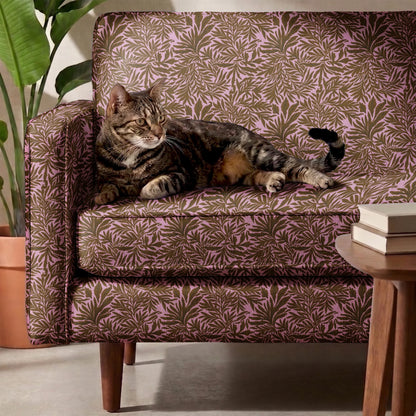 Willow Leaves, Pink and Bronze Fabric
