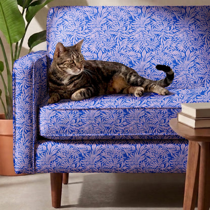 Willow Leaves, Electric Blue Fabric