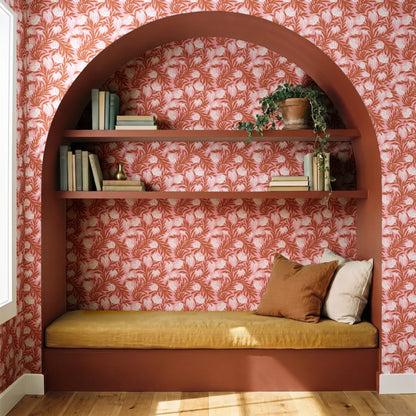 Morris Vines, Terracotta and Pink Wallpaper