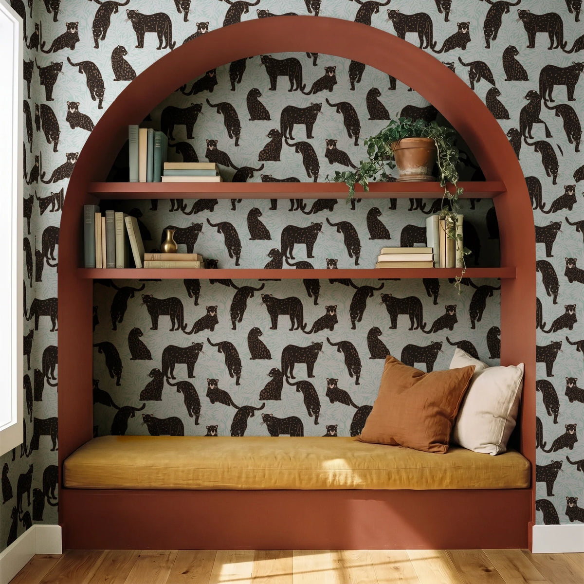 Big Cats, Onyx and Mint Wallpaper