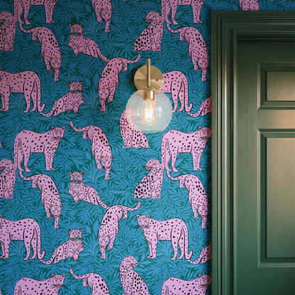Big Cats with Willow Leaves Wallpaper