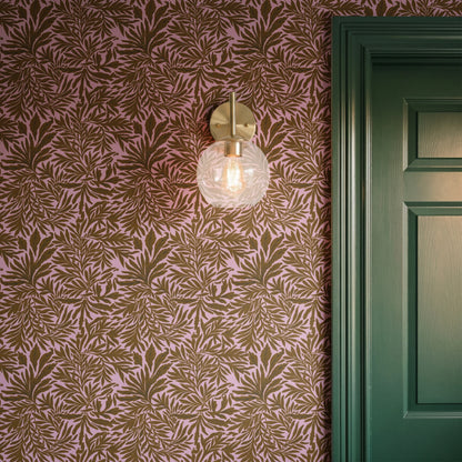 Willow Leaves, Pink and Bronze Wallpaper
