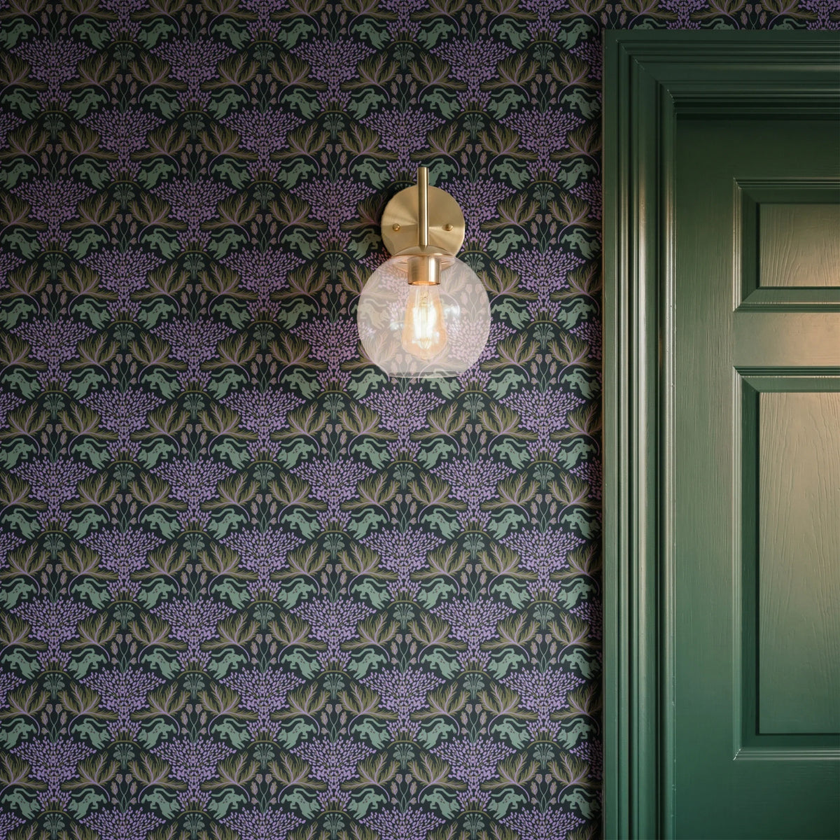 Dancing Dogs, Wisteria Wallpaper