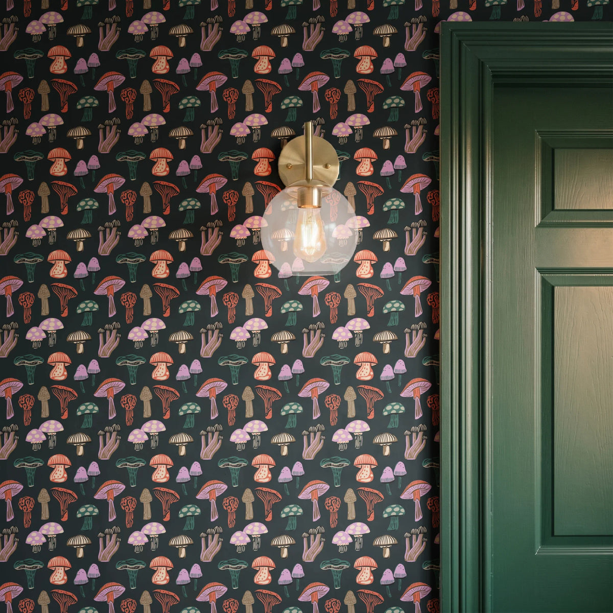 Eclectic Shrooms, Vintage Wallpaper