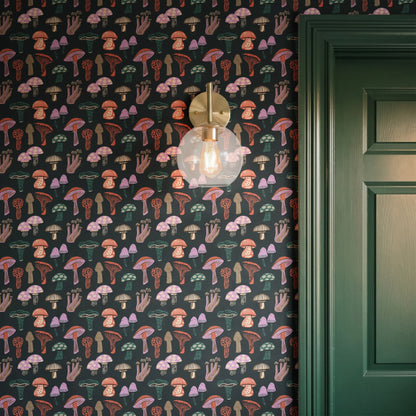 Eclectic Shrooms, Vintage Wallpaper
