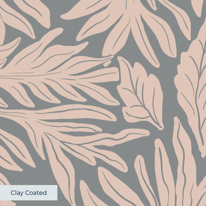 Willow Leaves, Slate and Ivory Wallpaper