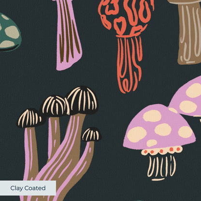 Eclectic Shrooms, Vintage Wallpaper