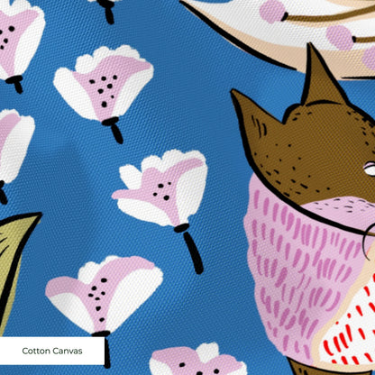 Fox Flowers Fabric
