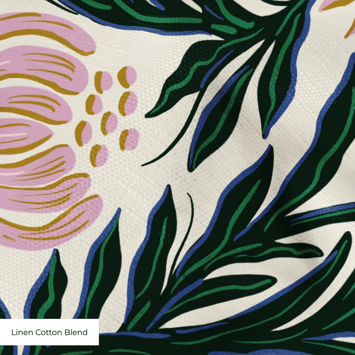Morris Vines, Petal Pink and Dark Green Fabric