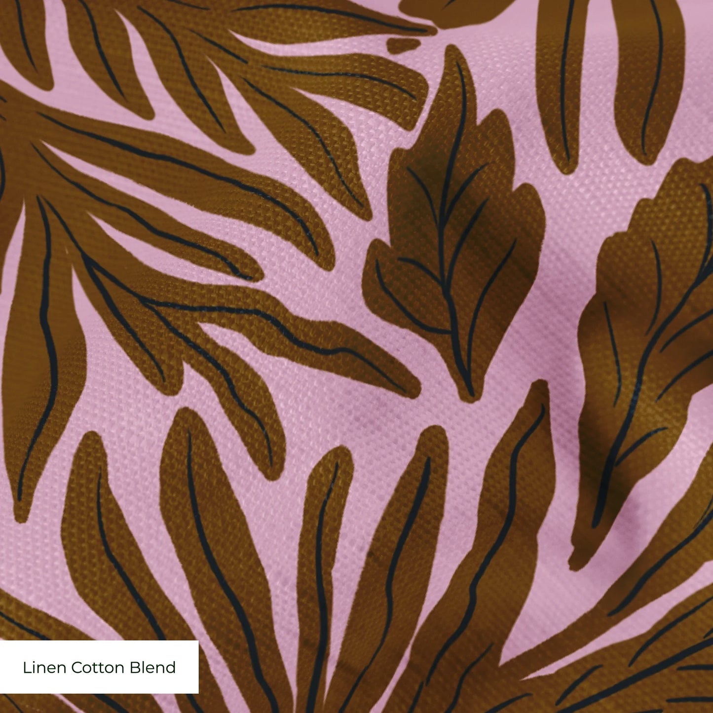 Willow Leaves, Pink and Bronze Fabric