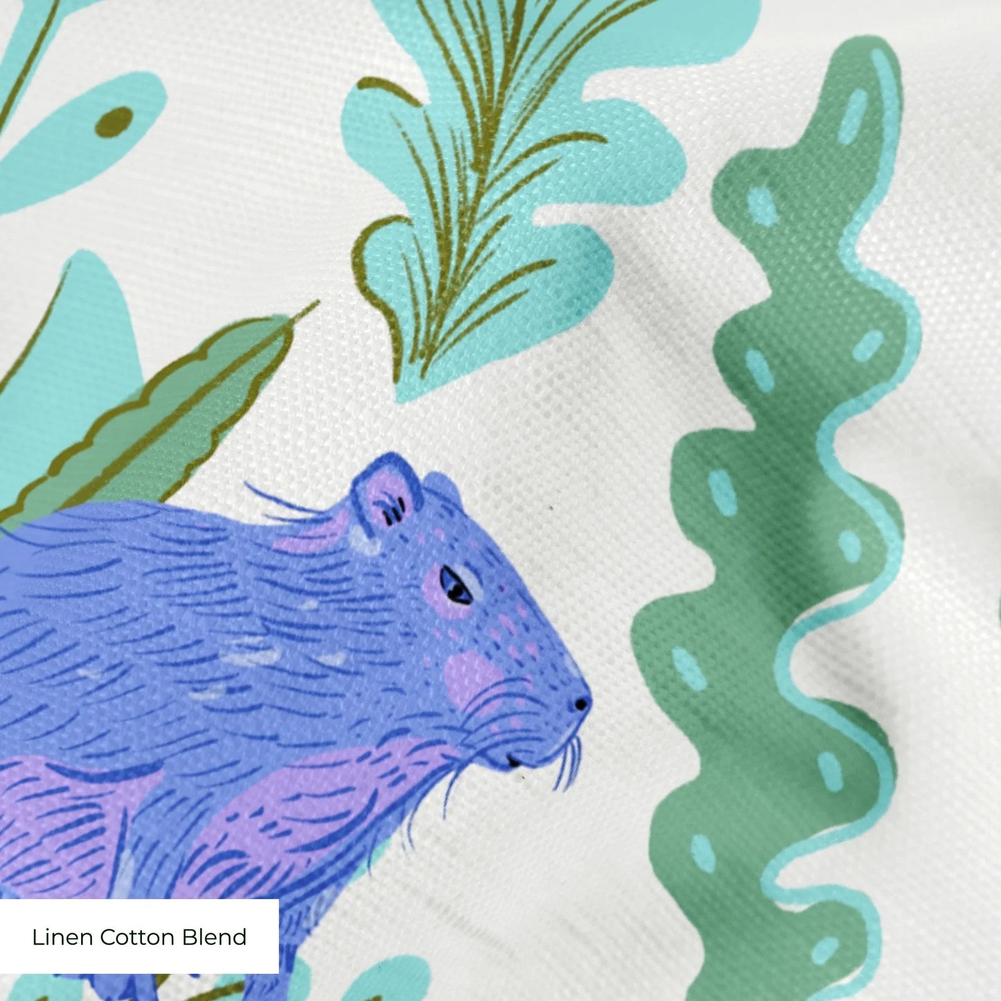 Candy Colored Capybara Fabric