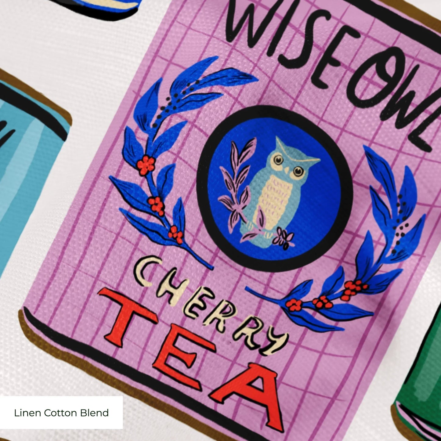Wise Owl Tea Canisters Fabric