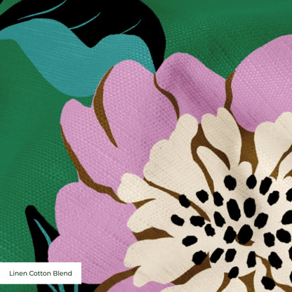 Bold Floral, Green Fabric